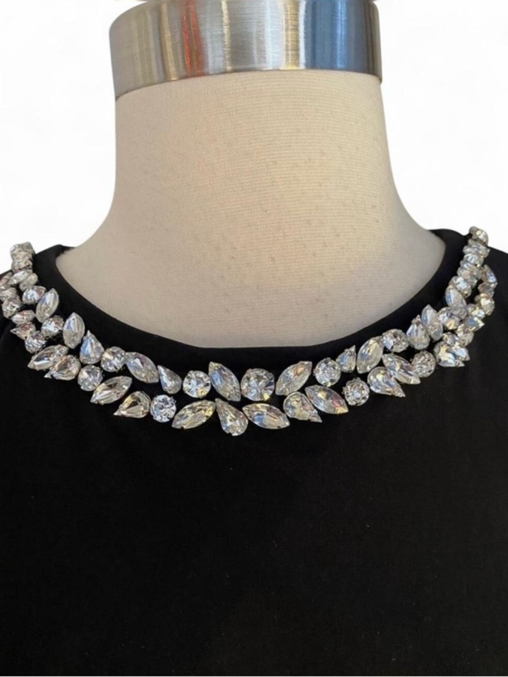 Lauren by Ralph Lauren Cocktail Sheath Dress with Rhinestone Embellished Neck - Picture 4 of 14